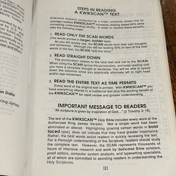 Kwickscan Holy Bible King James Version Copyright 1989 Paperback - Picture 5 of 12